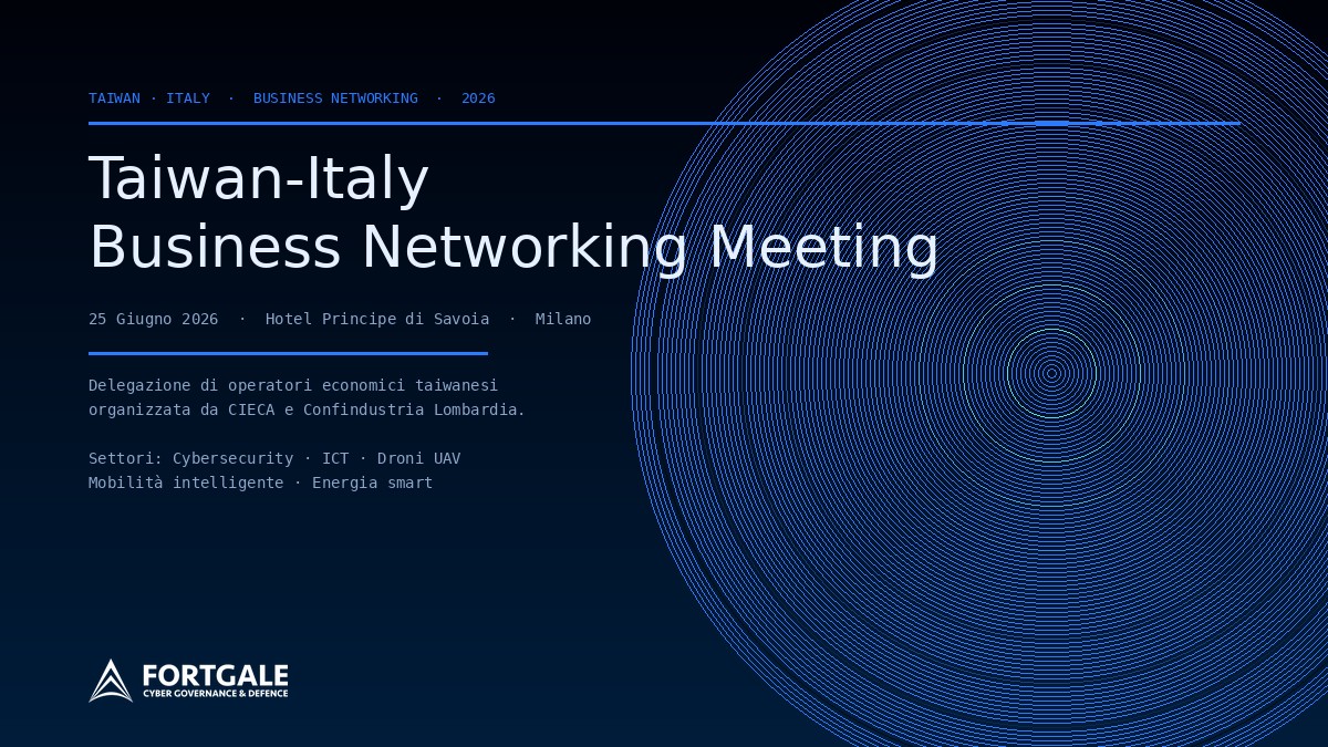 Taiwan-Italy Business Networking Meeting · Hotel Principe di Savoia, Milano · 25 giugno 2026